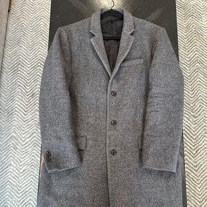Club Manaco, Textured Wool Blend Herringbone Coat, Grey, Large, NWOT.